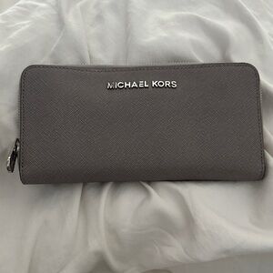 Michael Kors Charcoal Zip-Around Wallet